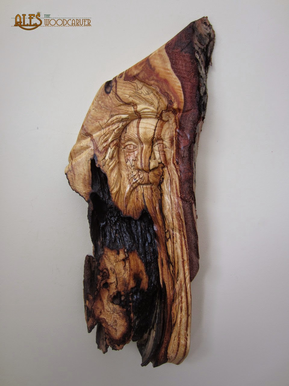 Ales the woodcarver Woodspirit in Spalted Birch