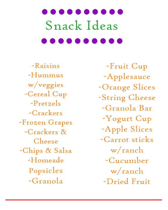 Healthy Snack Chart