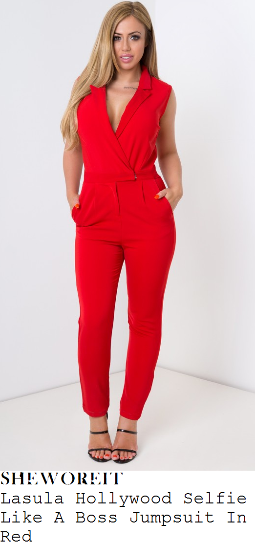 holly-hagan-red-sleeveless-cross-over-front-jumpsuit