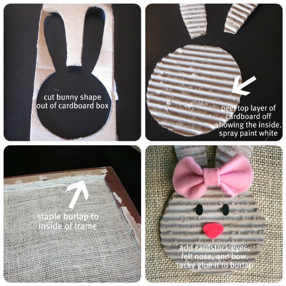 Simply Living Spring door {with cardboard bunnies}