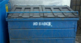 no babies to be placed in dustbin fail