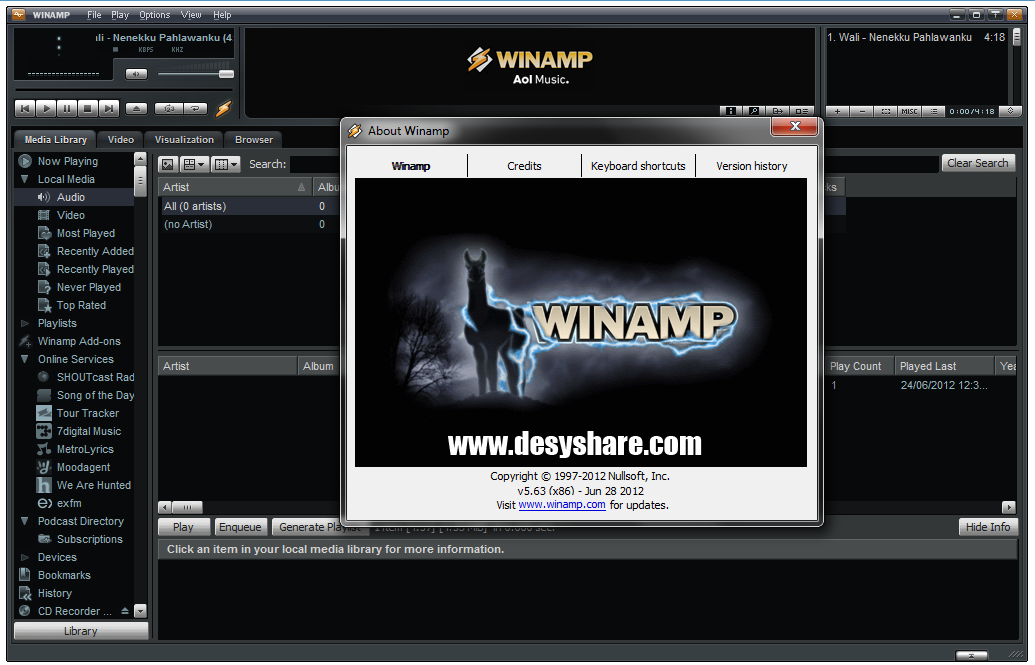 Winamp pro v 5.63 build 3235 incl key hunter