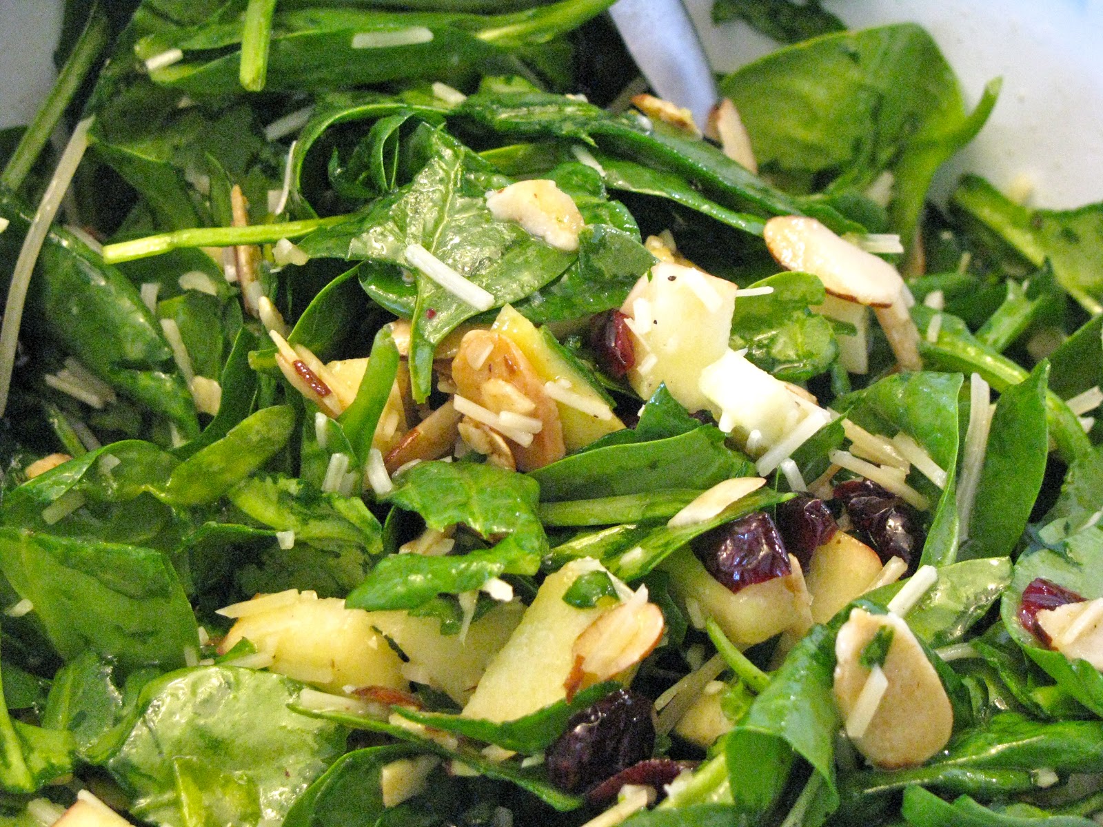 Betty Spinach Apple Salad with White Balsamic Dressing