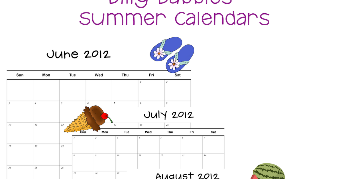 Classroom Freebies Summer Calendars