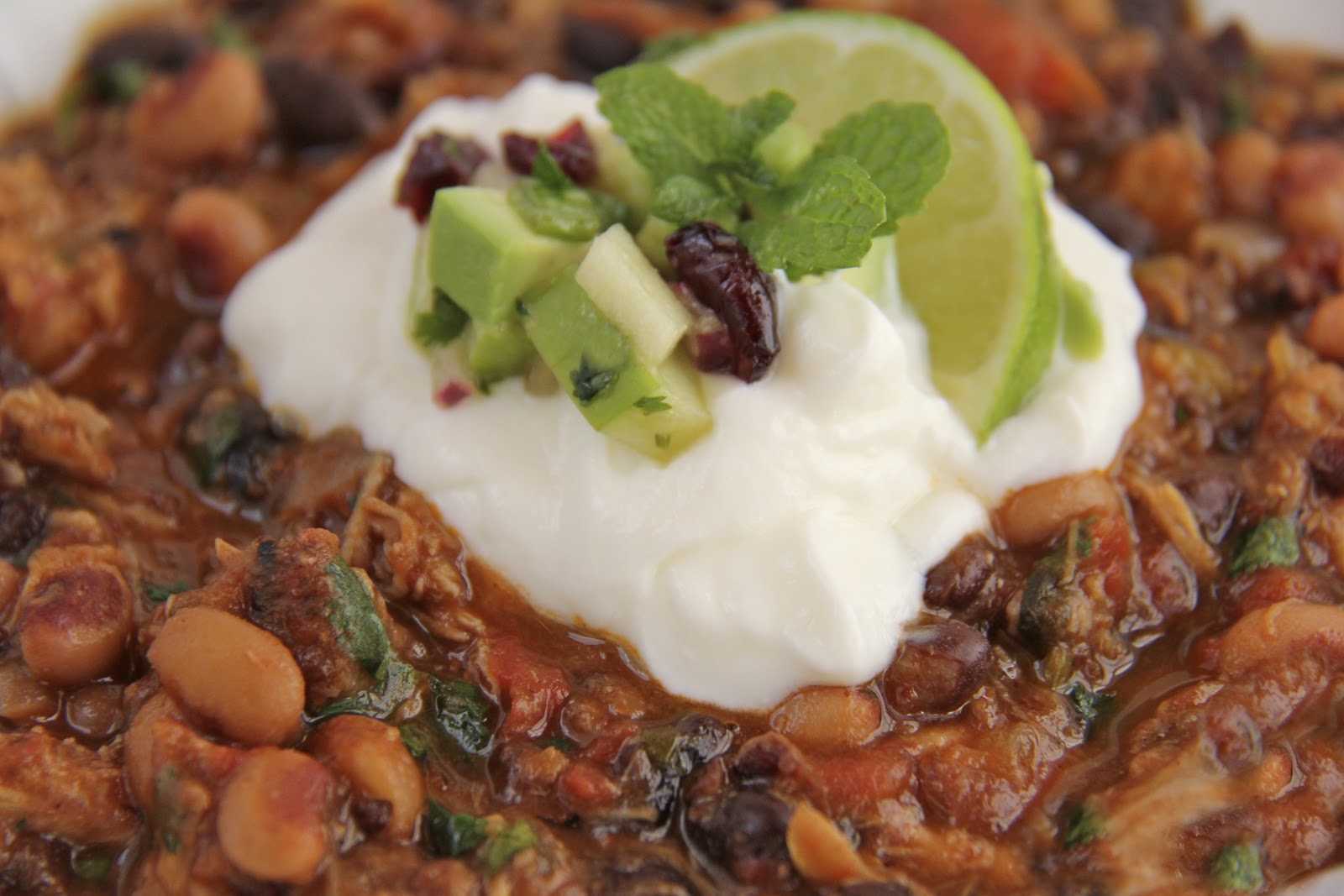 Pork and Chorizo Chili w/ Black Beans and Blackeyed Peas