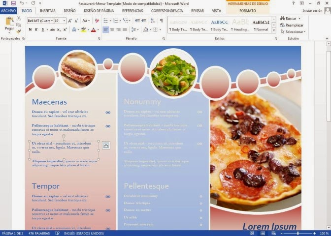 como hacer menus para restaurantes