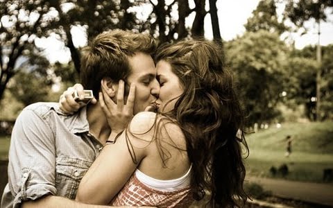 Romantic Couple Kissing