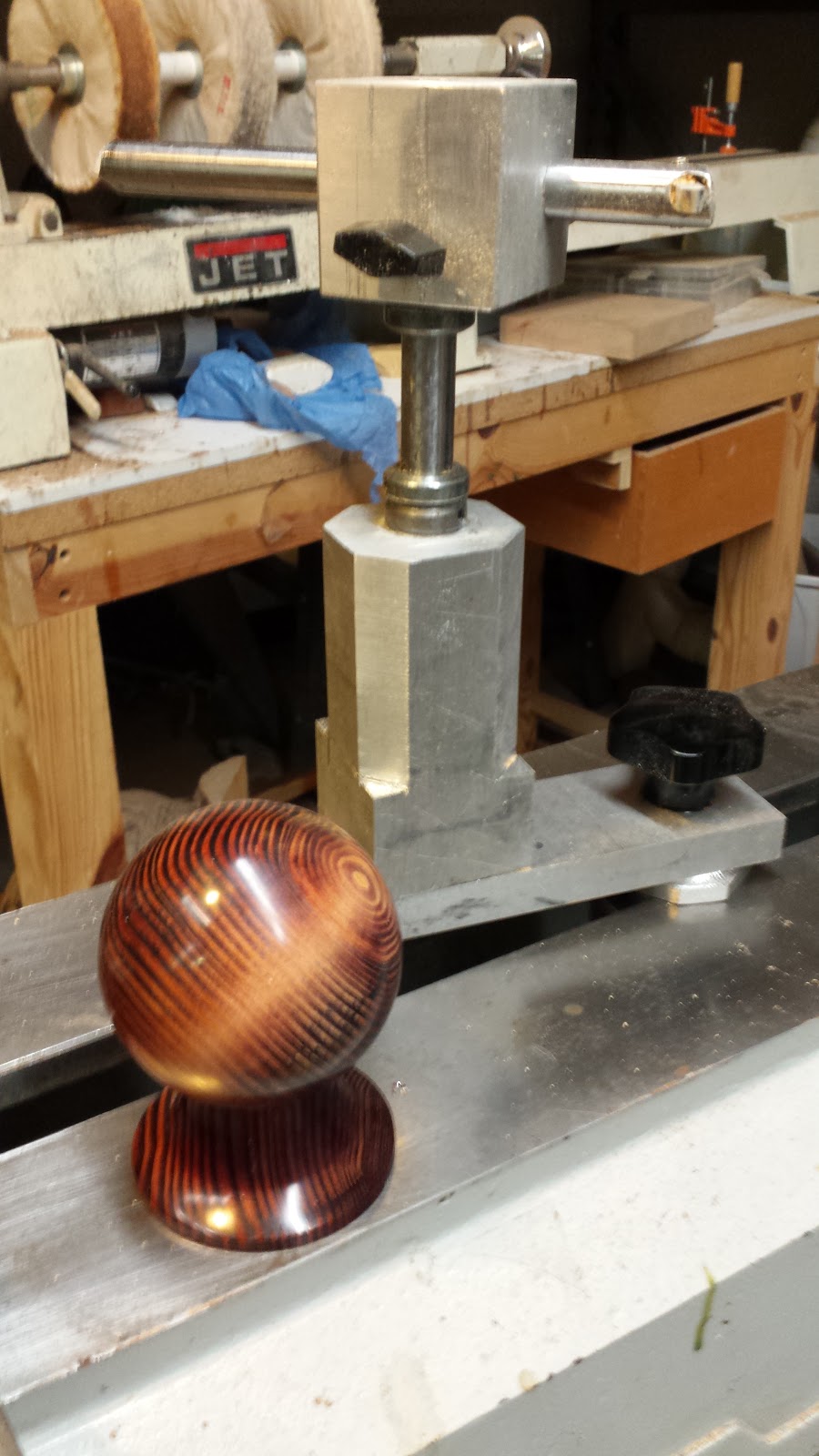 The making of a sphere jig for the wood lathe, on the fly.