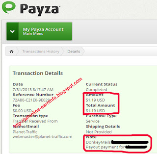 donkey mails payment proof
