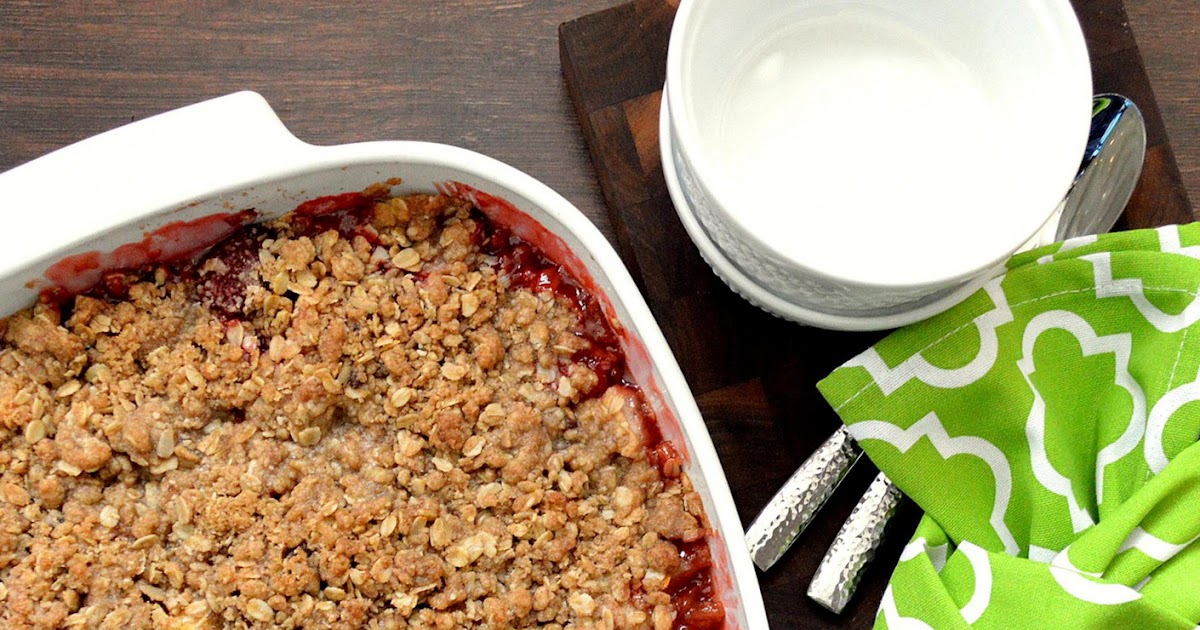 Joyously Domestic Strawberry, Apple and Rhubarb Crisp