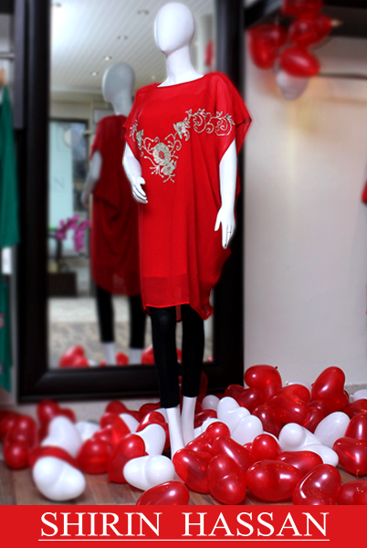Shirin Hassan Stylish Valentine’s day Red Dresses Collection 2014 for Girls