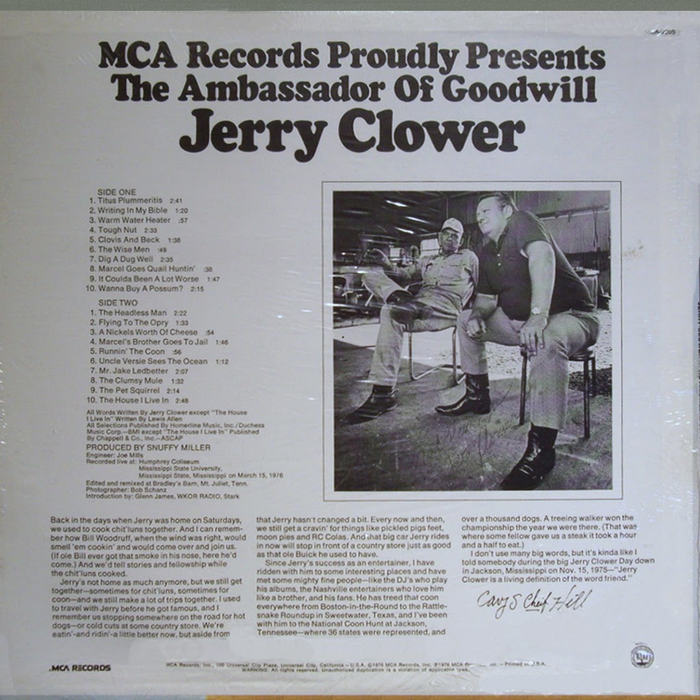 Vintage Standup Comedy Jerry Clower Ambassador Of Goodwill 1976