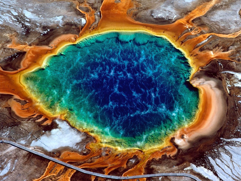 The Multicolored Hot Grand Prismatic Spring in Yellowstone, USA The Multicolored Hot Grand Prismatic Spring in Yellowstone, USA