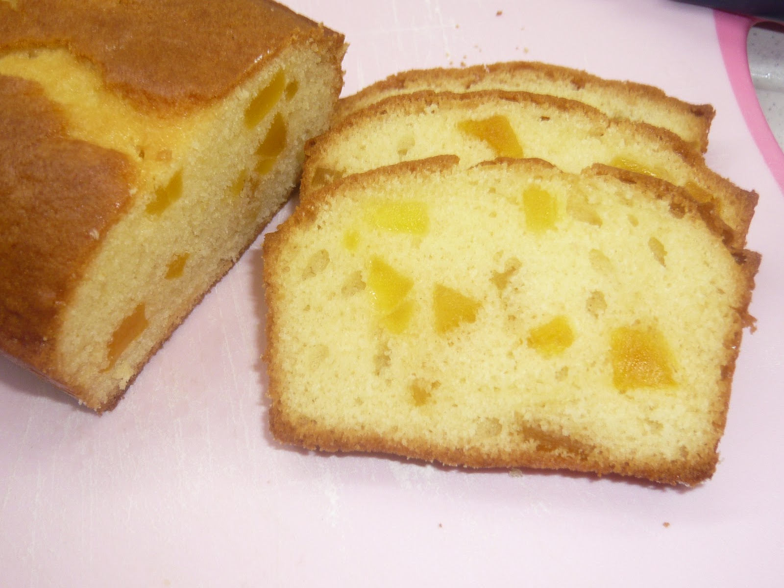 EATING WITH PEBBLES mango cake