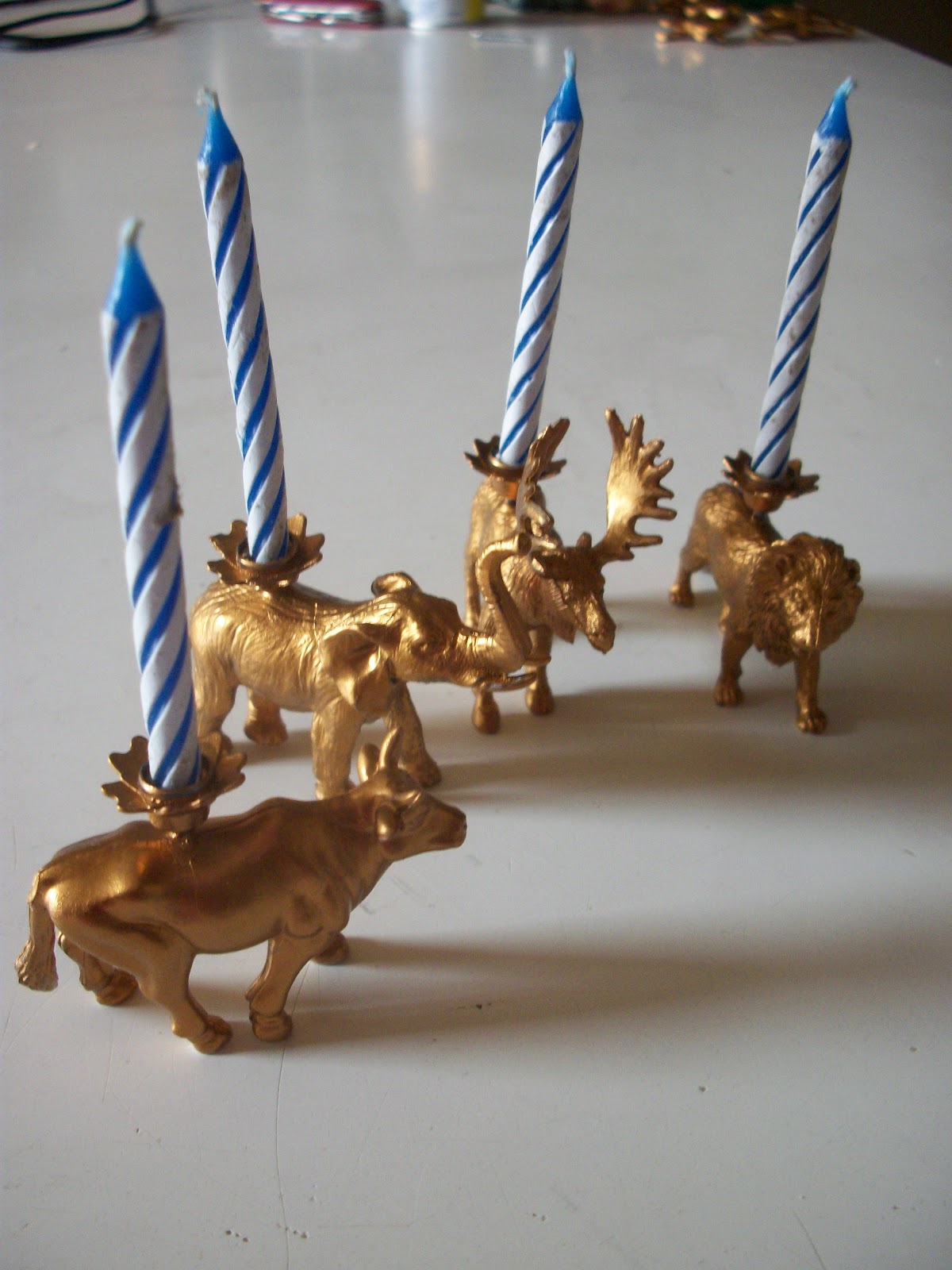A Quick Craft Plastic animal candle holders