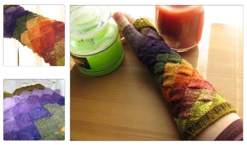 Entrelac Gloves Knitting Pattern