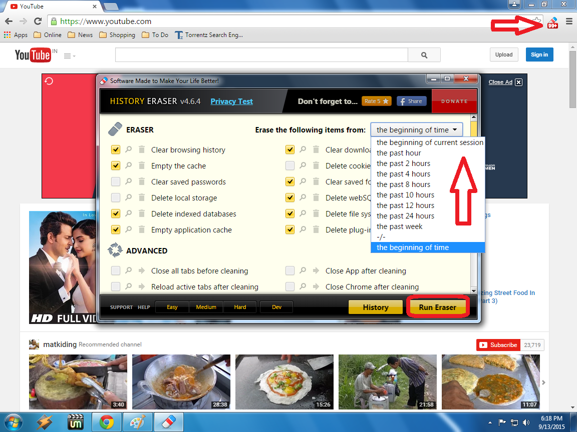 Learn New Things Clear history in Single Click & Shortcut Key (History