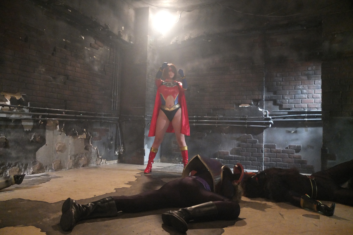 Lady superheroine part 2 (peril scene) .