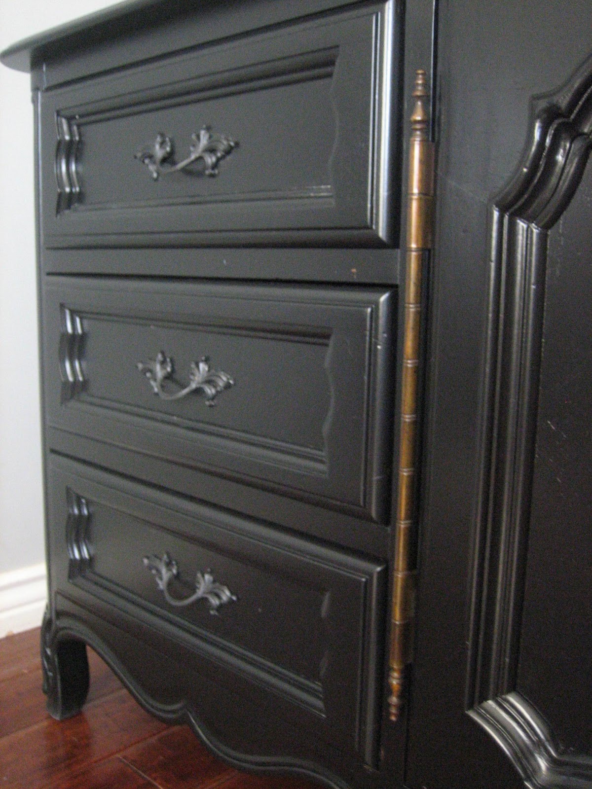European Paint Finishes Black Dresser A Bed