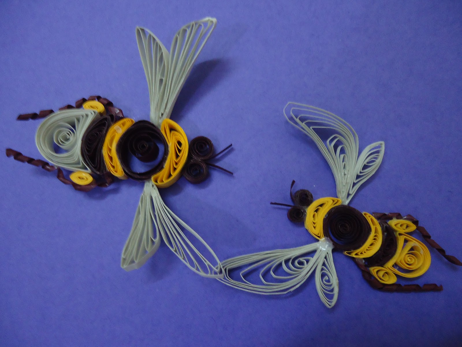 quilling creations bees,bettle bugs and ants