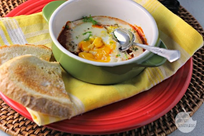 Baked Eggs in Spicy Habanero Sauce #SauceOn #shop 