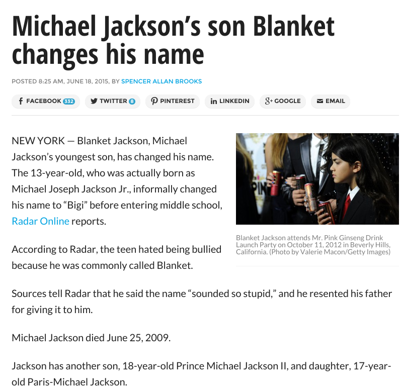 RONALD L. SMITH Top 10 Better New First Names for BLANKET (Michael