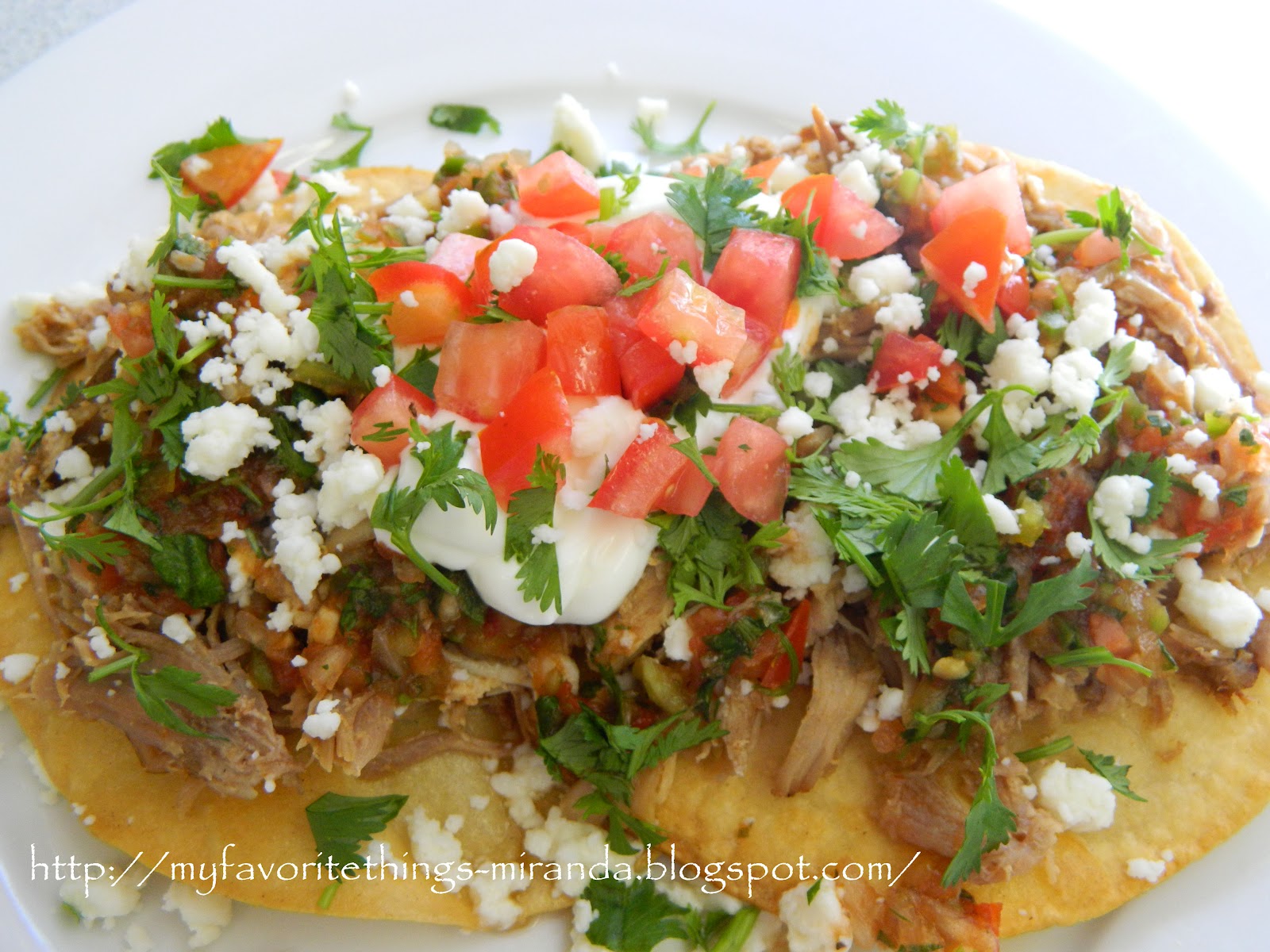 My Favorite Things Easy Spicy Pulled Pork Tostadas