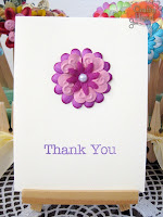 Handmade Card - Floral Thank You in Purple