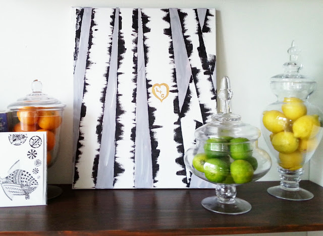 diy birch tree forest painting