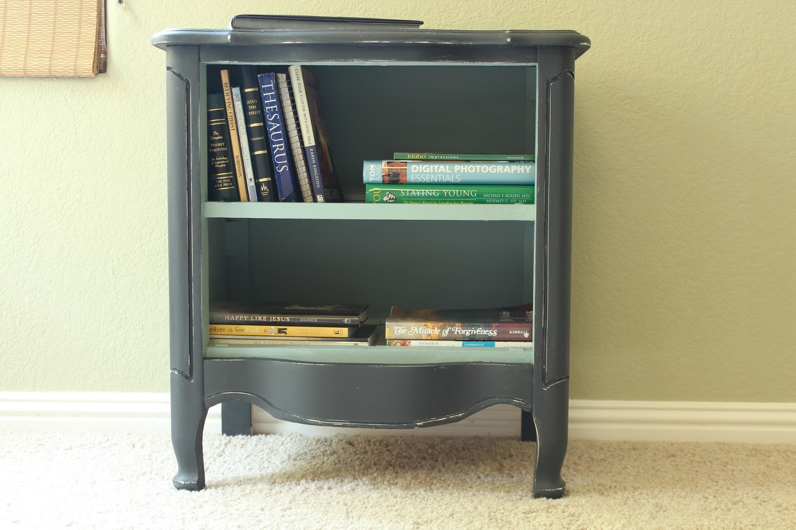The Art of Living Positive Nightstand Turned Bookshelf