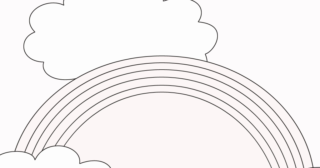 dibujos de puntos y colorear: colorear arcoiris y nubes