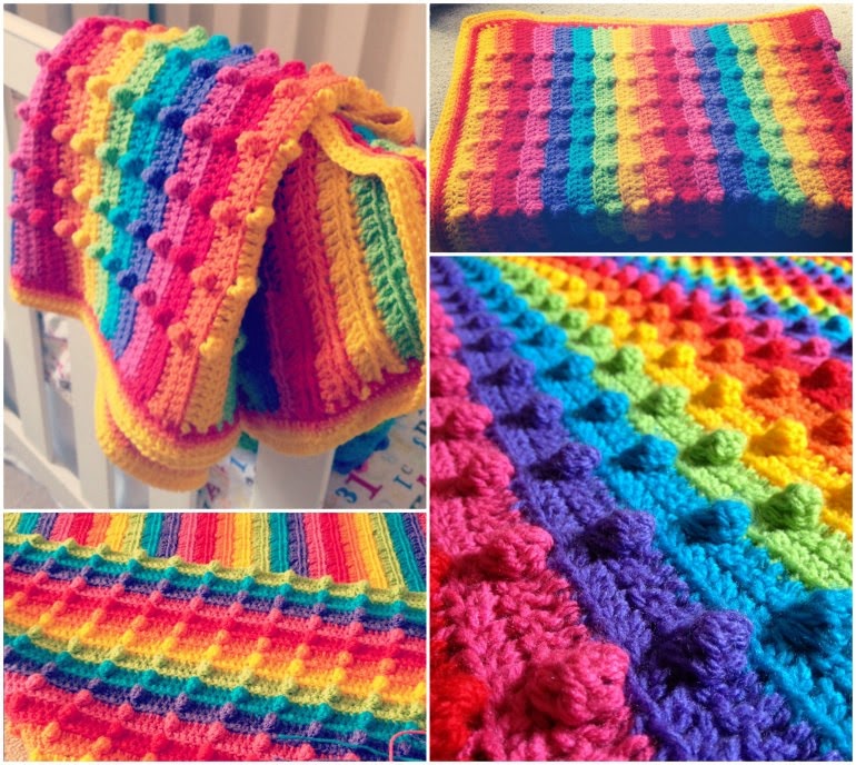 Ideas & Products Bobble Stitch Rainbow Blanket