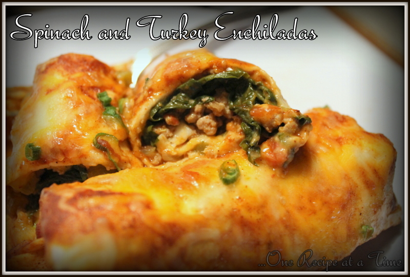 Learning the Ropes...One Recipe at a Time Spinach and Turkey Enchiladas