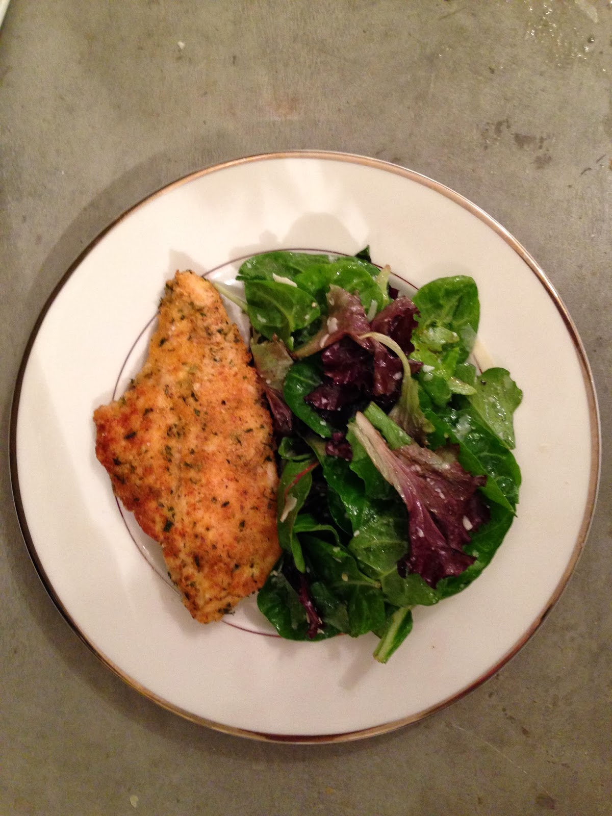 The Hungry Games Parmesan Chicken with Lemon Vinaigrette Spring Mix