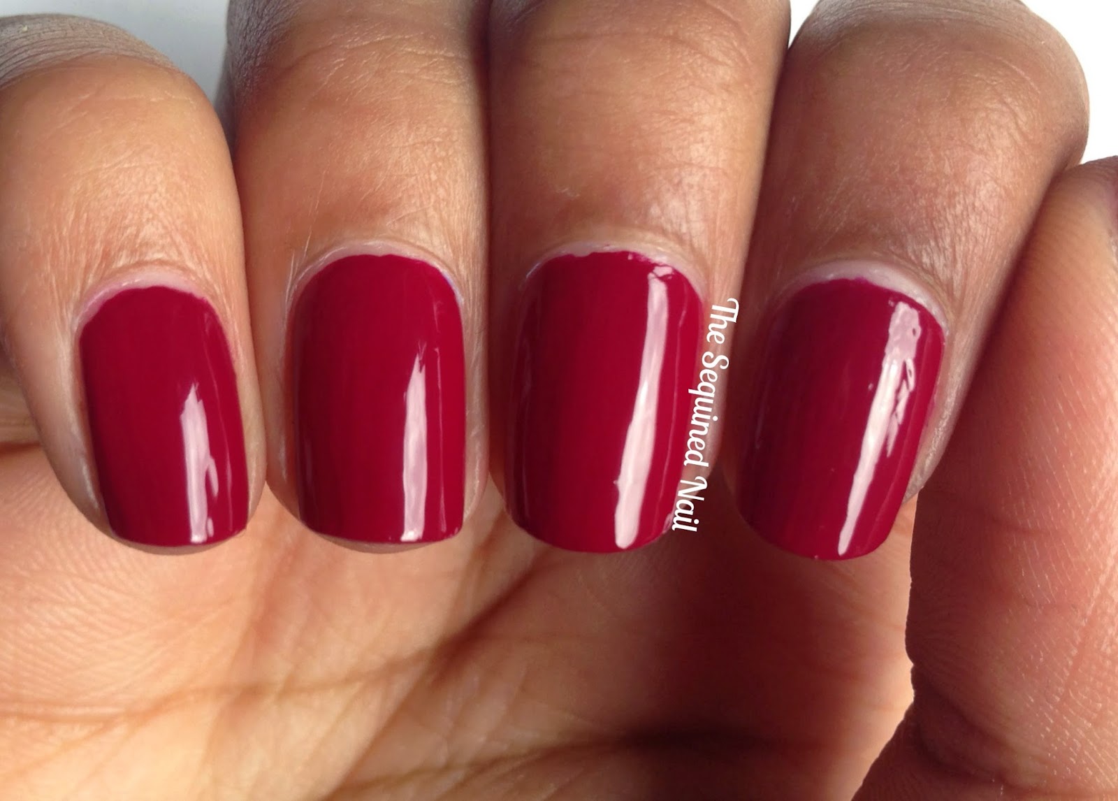 The Sequined Nail No7 GelLook Shine Deep Wine swatch