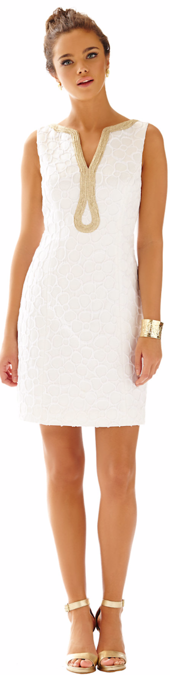 LILLY PULITZER JANICE SHIFT DRESS IN RESORT WHITE