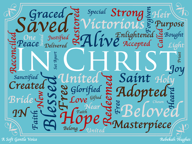 A Soft Gentle Voice Who Am I? In Christ WordArt Printable {Day 30