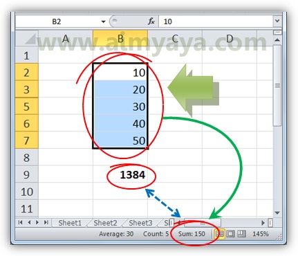Contoh cara membandingkan nilai hasil penjumlahan dengan nilai penjumlahan bilangan yang ditampilkan di microsoft excel Gambar: Contoh cara membandingkan nilai hasil penjumlahan dengan nilai penjumlahan bilangan yang ditampilkan di microsoft excel