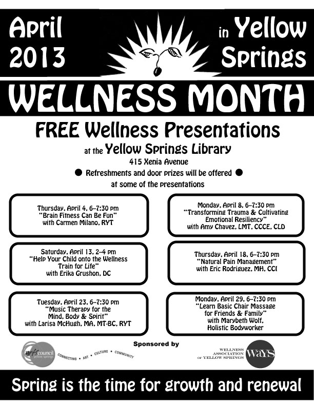 A Yellow Springs Blog April is Wellness Month in YS