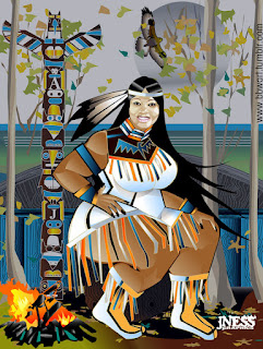 Illustrator of BBW and Plus Size Art: Native American Princess