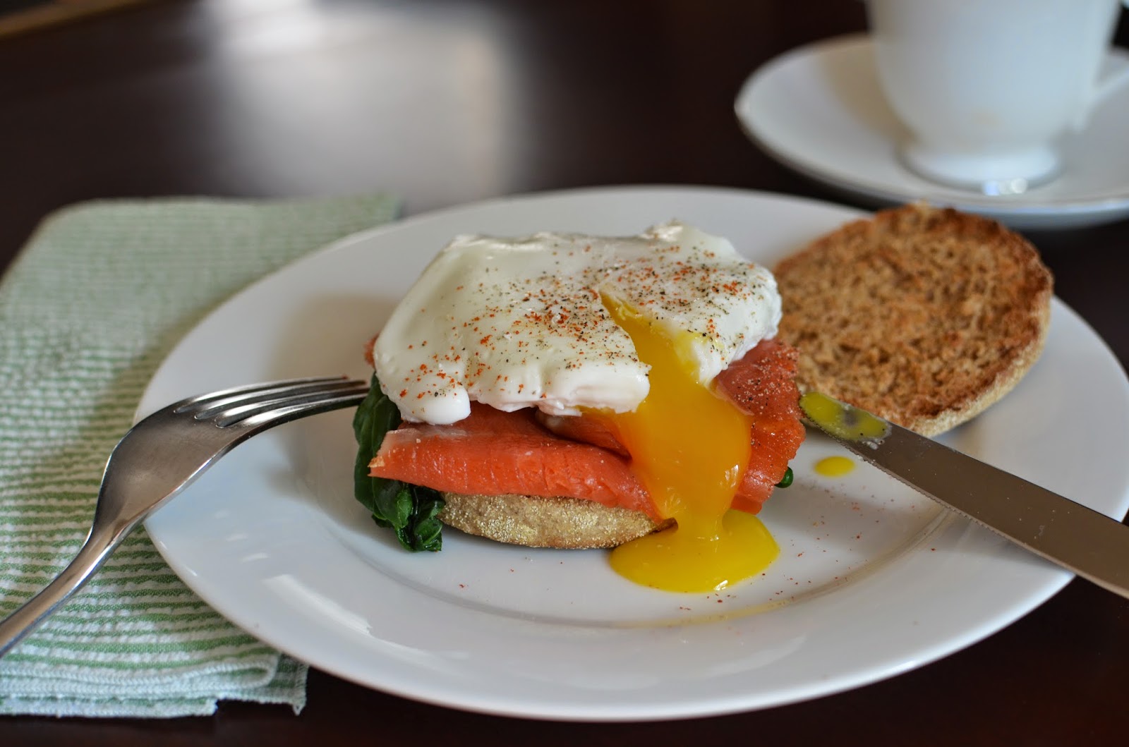 Playing with Flour Smoked salmon eggs "Benedict"