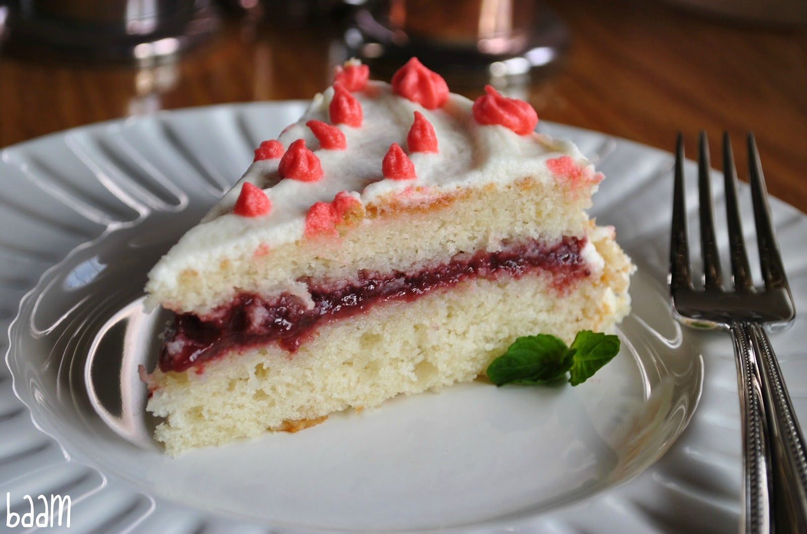 Beti Vanilla White Cake with Strawberry Jam