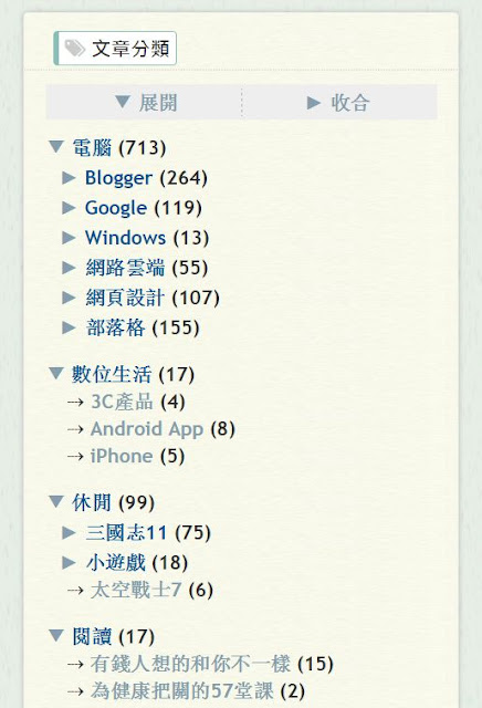 tree-label-v2-demo-Blogger 文章分類﹍樹狀標籤 V2.0 -- 安裝懶人包