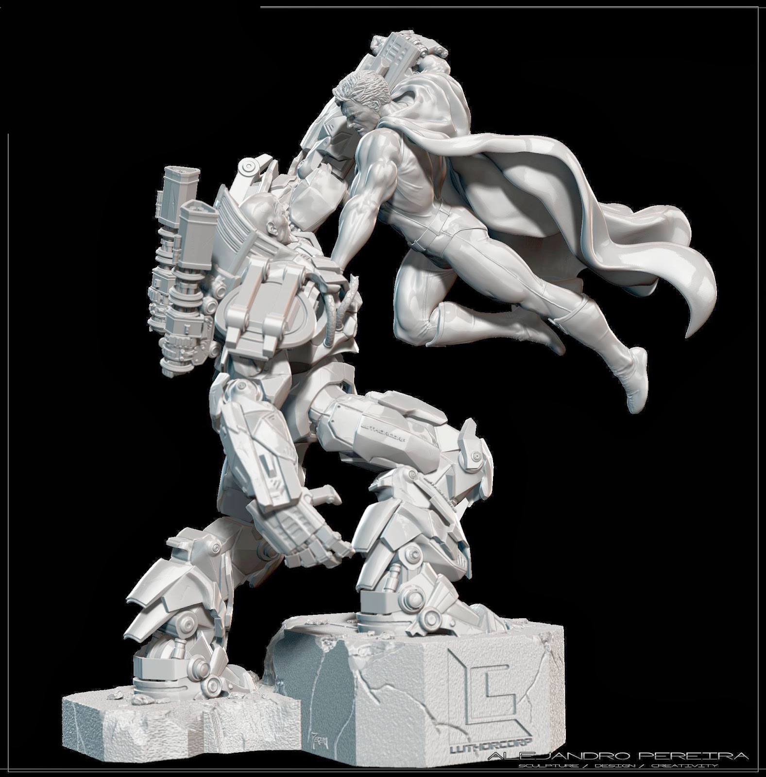 Some amazing 3d/CG Superhero sculptures by Alejandro Pereira. Viral