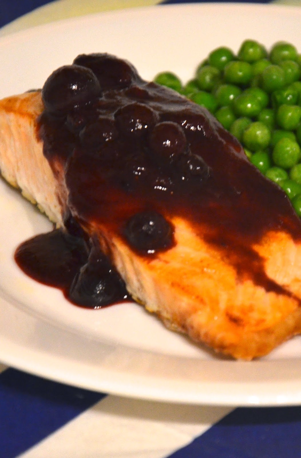 Stuff We Ate Salmon with Blueberry BBQ Sauce
