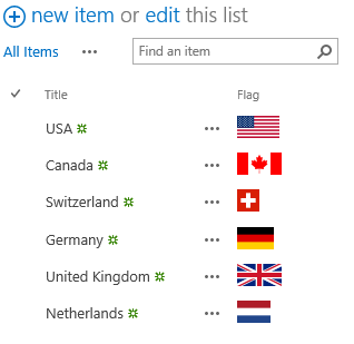 SharePoint 2013 cross-site lookup: list of countries with flags