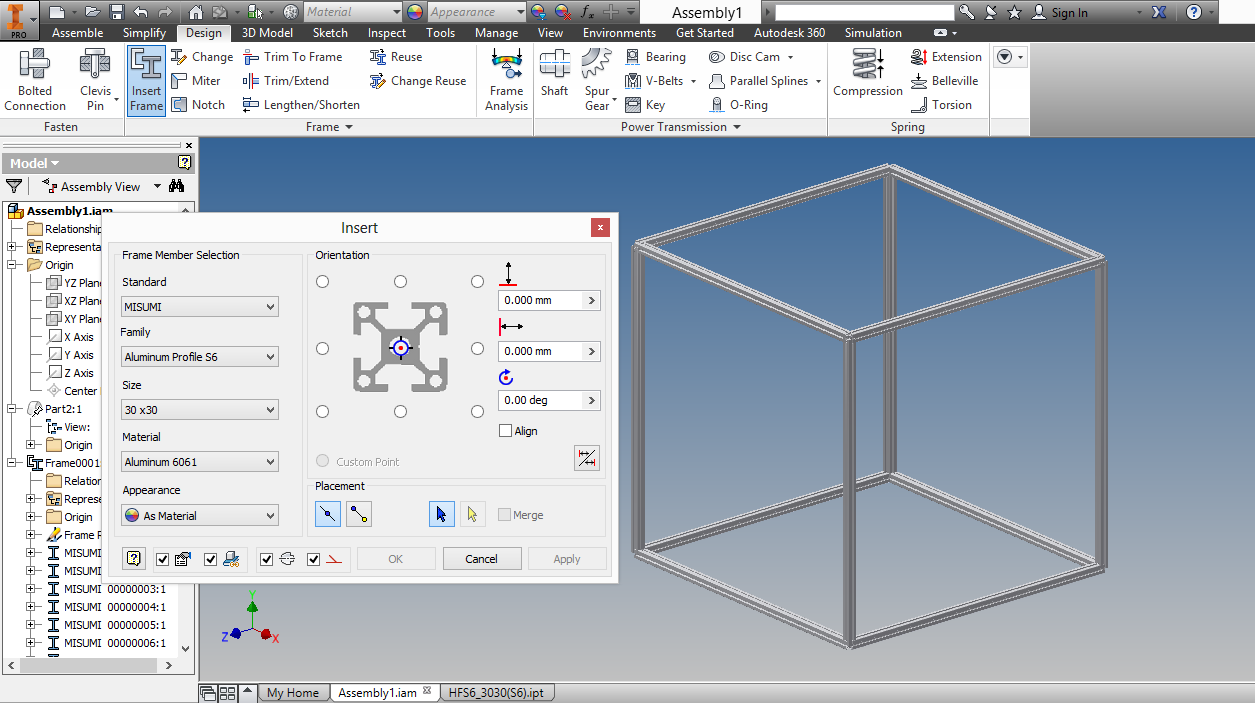 การเพิ่ม Aluminum Frame เข้าใน Libraly Autodesk Inventor « Autodesk