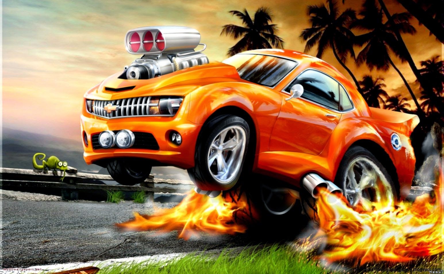 Wallpaper Orange 3D Hd Cars