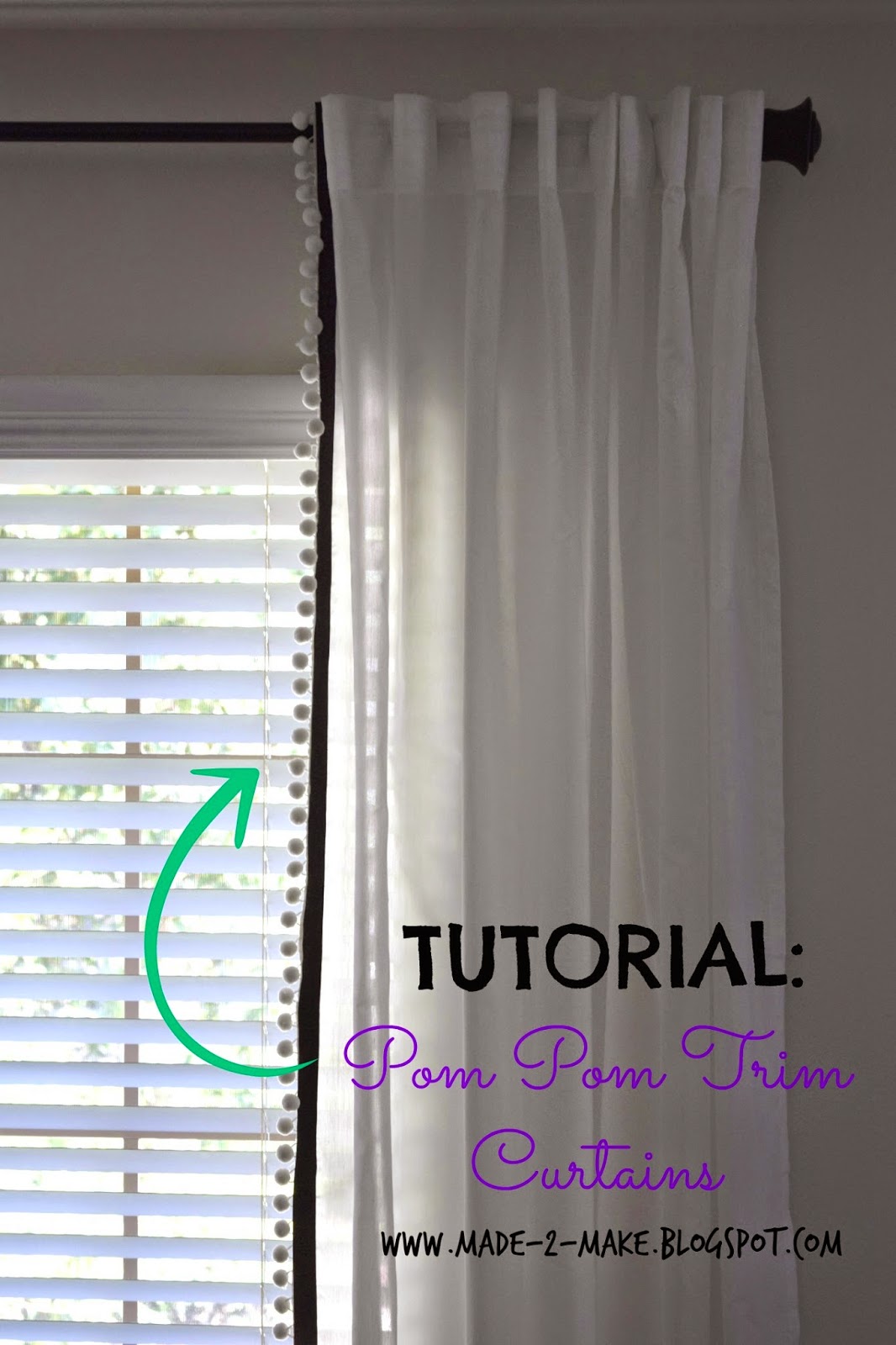 Made2make Pom Pom Trimmed Curtains