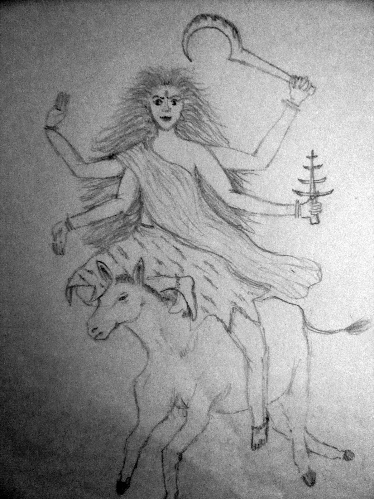 Sketch of : The 9 Avatars of Goddess Durga ~ Jai Sundha Mata